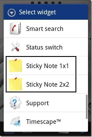 Sticky Note widget