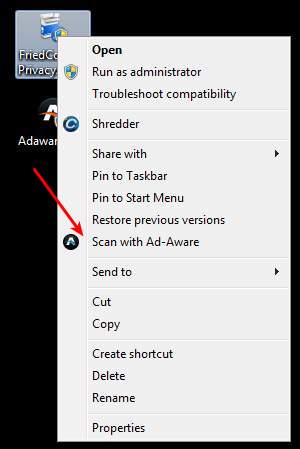 Ad-Aware context menu