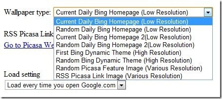 Bing Background Extension Settings
