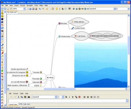 FreeMind mind mapping simple map