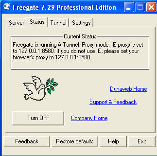 Freegate welcome IE IP