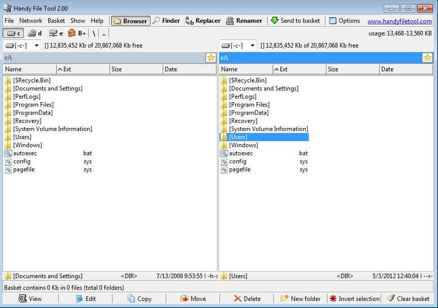 Handy File Tool default window