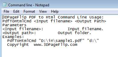 PDF To HTML command line
