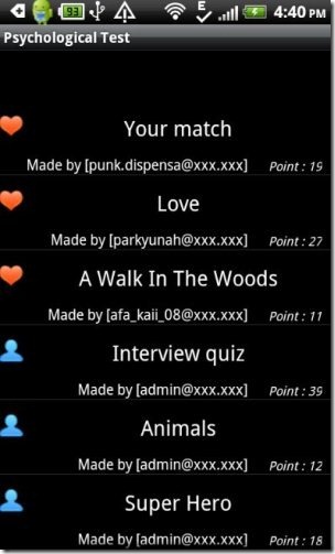 Psychological Test App Android