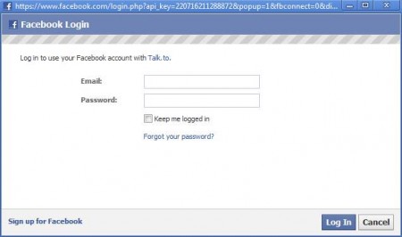 Talk to facebook login