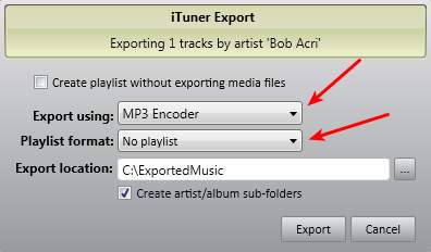 iTuner export music