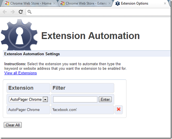 Extension Automation