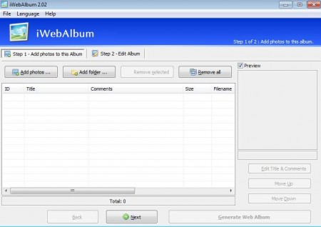 iwebalbum default window