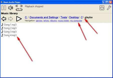 Boom Audio Player music browsing