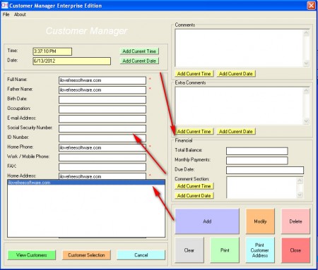 Customer Manager adding user