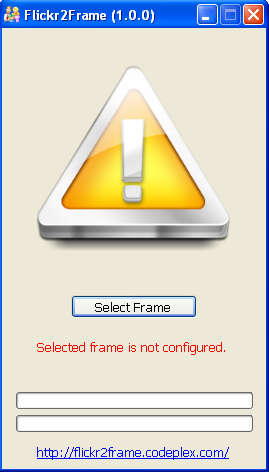 Flickr2Frame default window