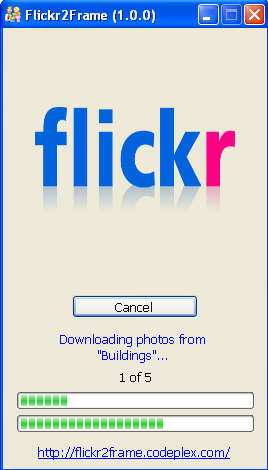 Flickr2Frame downloading images
