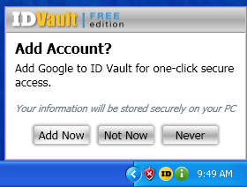 ID Vault add account