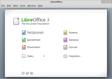 Libre Office defualt window