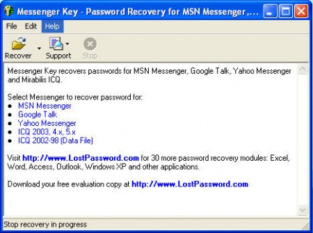 Messenger Key default