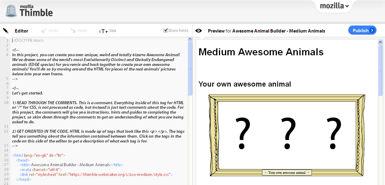 Learn How to Create  Pages with Mozilla Thimble