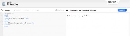 Mozilla Thimble scratch editor