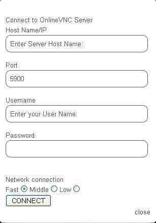 OnlineVNC server connect