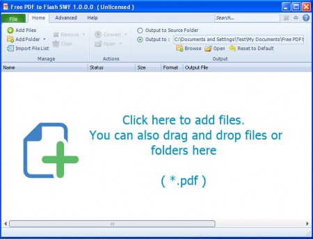 PDF to Flash default window