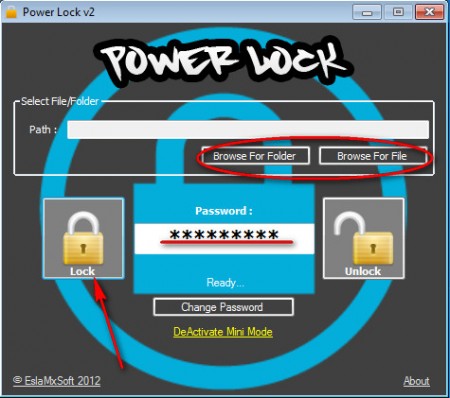 Power Lock encrypting data
