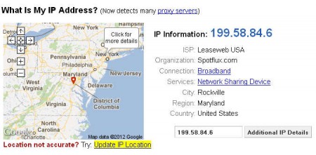 Spotflux hidding IP