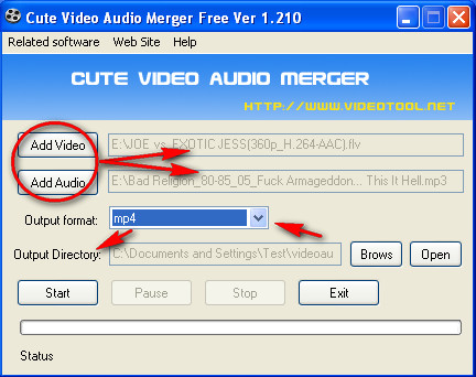 Video Audio Merger adding files