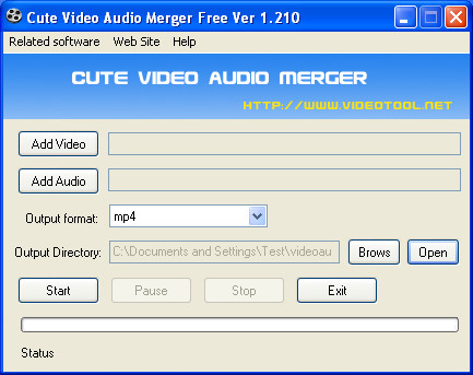 Video Audio Merger default window