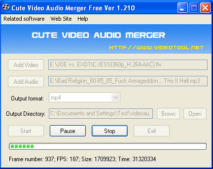 Video Audio Merger joining in process