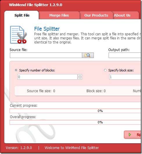 WinMend File Splitter Split File