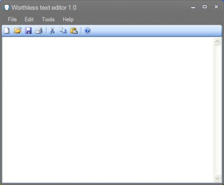 Worthless text editor default window