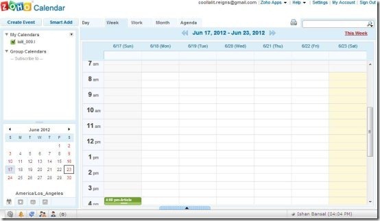 Zoho Calendar