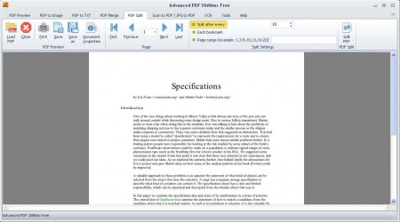 Advanced PDF Utilities Free splitting PDF