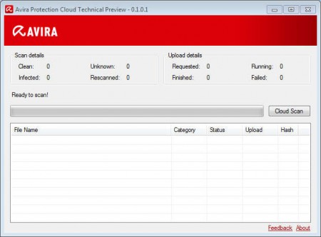 Avira Protection Cloud default window