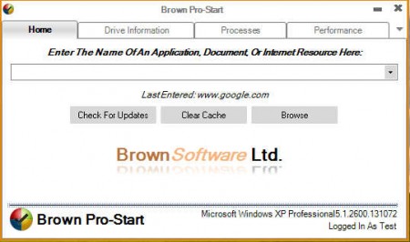 Brown Pro Start default window