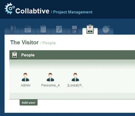 Collabtive users managing