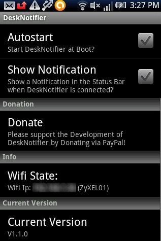 DeskNotifier App
