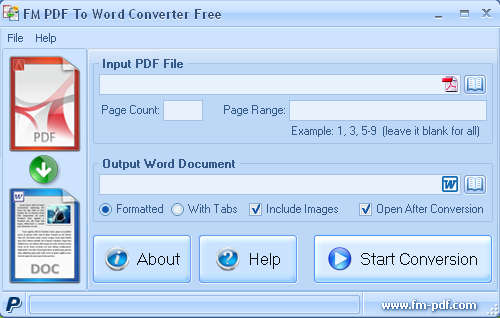 FM PDF To Word default window