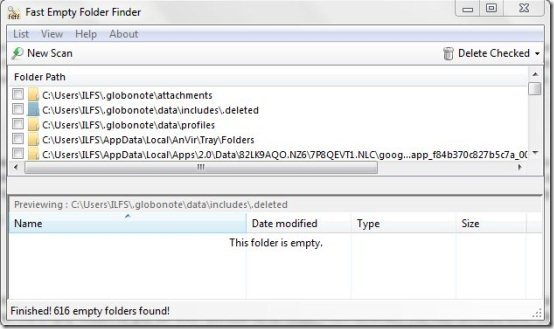 Fast Empty Folder Finder