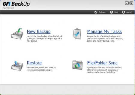 GFI Backup default window