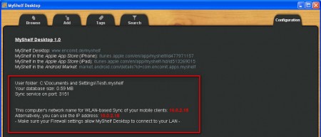 MySelf network settings