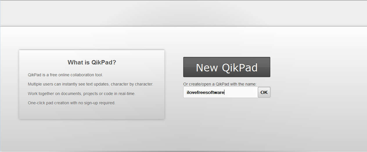 QikPad default window