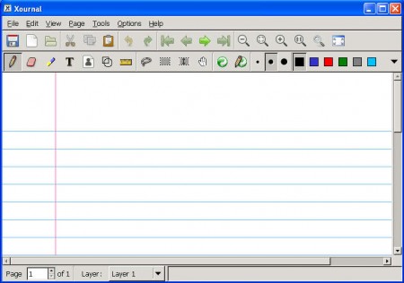 Xournal default window