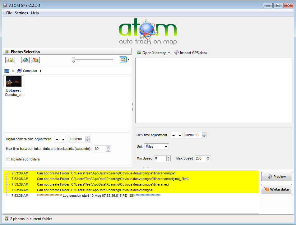 ATOM GPS default window