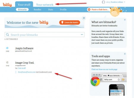 Bitly added bookmarks