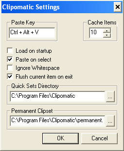 Clipomatic settings