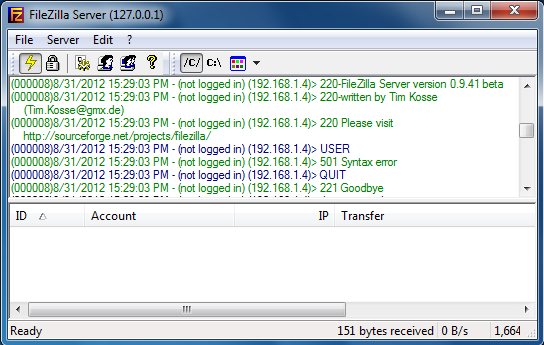 FileZilla screen shot