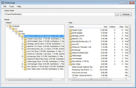 Folder Usage folder size report