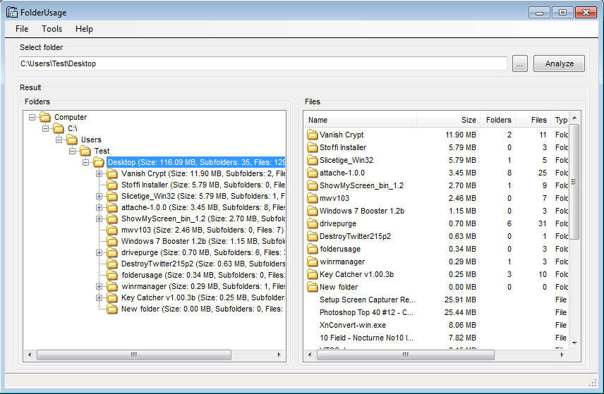 Free File and Folder Size Analyzer Folder Usage