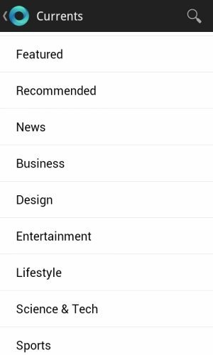 Google Currents list