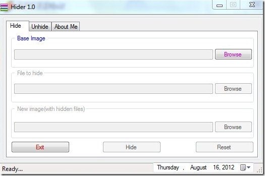 Hider Interface to hide files